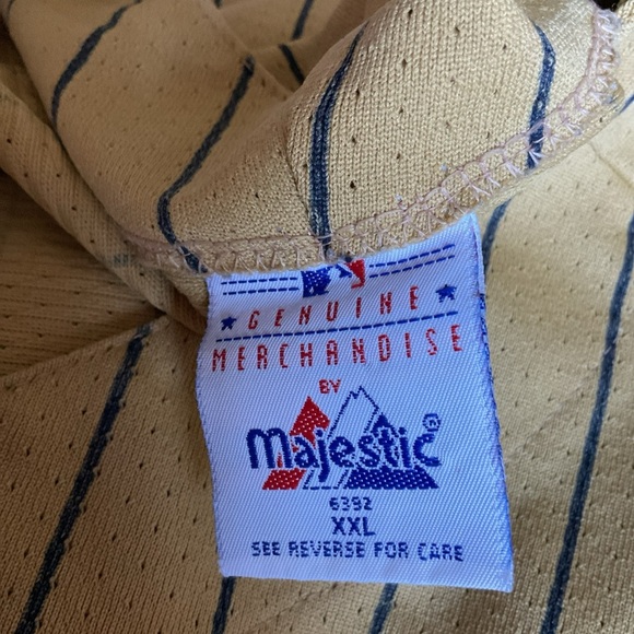 19. Houston Astros 90s GOLD pinstripe Majestic ALTernate jersey 2XL MLB vintage - Picture 10 of 11